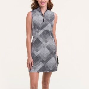 EPNY Golf Sleeveless Graduated Dot Argyle Dress M